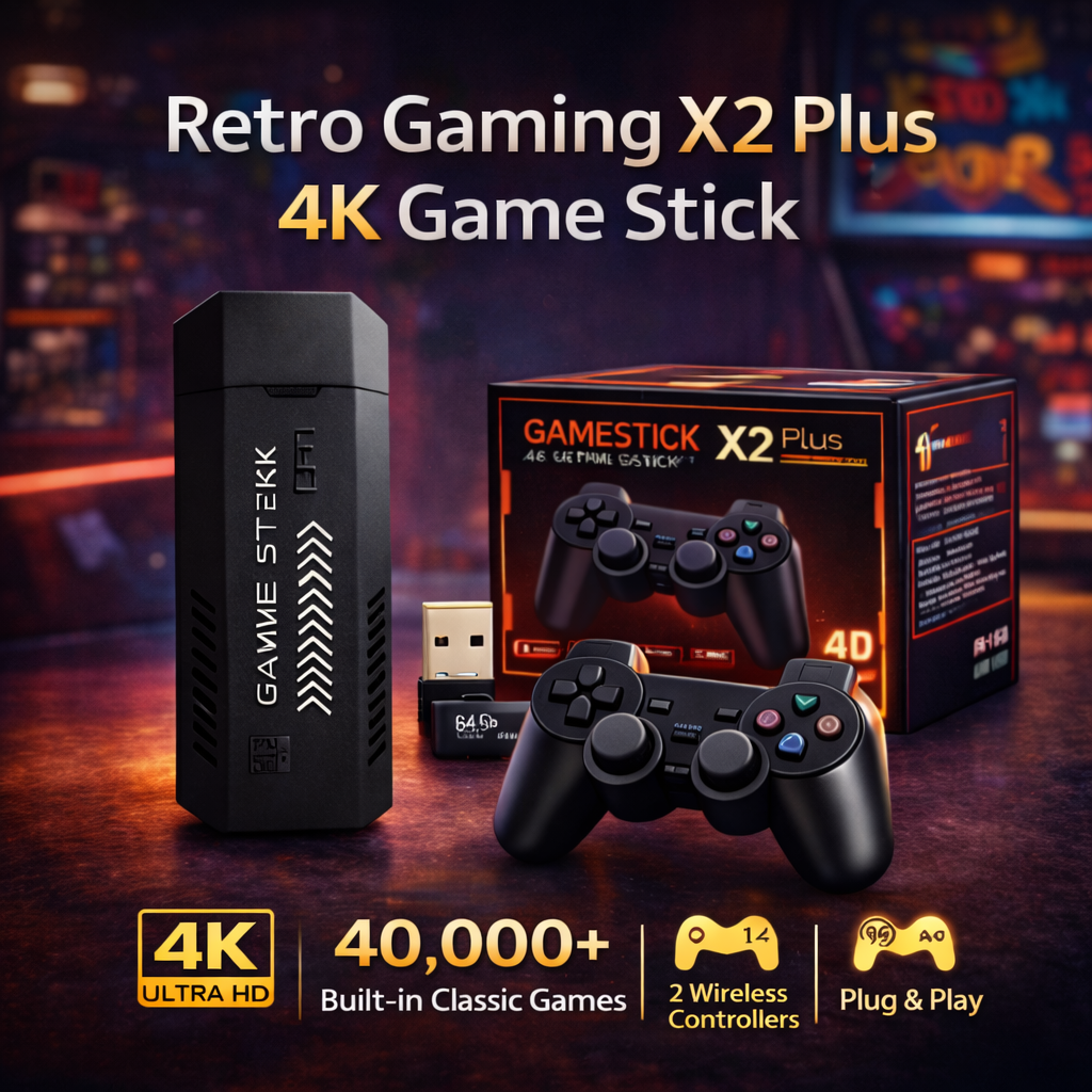 Retro Gaming Stick Pro – 4K Plug & Play Console with 40,000+ Games