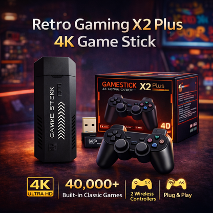 Retro Gaming Stick Pro – 4K Plug & Play Console with 40,000+ Games
