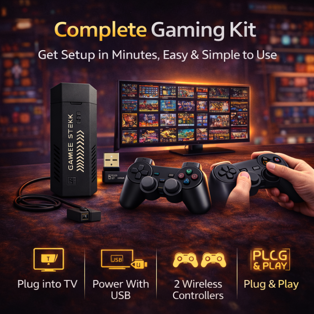 Retro Gaming Stick Pro – 4K Plug & Play Console with 40,000+ Games