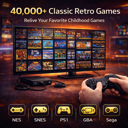 Retro Gaming Stick Pro – 4K Plug & Play Console with 40,000+ Games