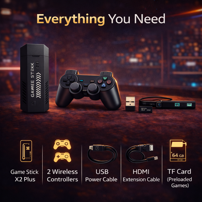 Retro Gaming Stick Pro – 4K Plug & Play Console with 40,000+ Games