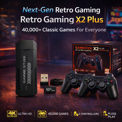 Retro Gaming Stick Pro – 4K Plug & Play Console with 40,000+ Games